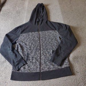 Express Hoodie Jacket Womens L Large Gray Black Polyester Blend